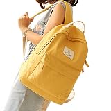 TMJJ　レディース女の子　リュックサック　中学生/高学生用　通学　修学旅行　トラベル　マザーズ　バックパック　大容量　人気　ランドセル　おしゃれ　カジュアル　軽量　14インチPCバッグ イエロー