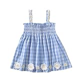 Tovadoo 子供服 ベビー服 女の子 ワンピース 春夏 ノースリーブ チェック柄 花柄 サンフラワー 姉妹揃い プリンセス 可愛い プレゼント 通学 旅行 結婚式 1-4歳