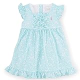 Ralph Lauren(ラルフローレン) フラッタースリーブフローラルコットンドレス(Aqua)/ワンピース 9M(6-9ヶ月) [並行輸入品]