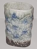 信楽焼き「青緑窯変小判型花器」8034-05
