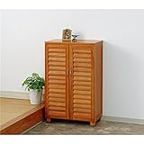 桐製ルーバー扉シューズボックス2枚扉【代引不可】 生活用品 インテリア 雑貨 インテリア 家具 収納家具 シューズラック シューズボックス top1-ds-1813102-ah [簡素パッケージ品]