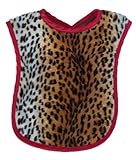Patricia Ann Designs Satin Trim Cheetah Reversible Bib, Tan, Brown, Red by Patricia Ann Designs