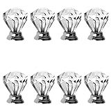 AMAA 取って 引き出し ハンドル 取手 つまみ 透明 キラキラクリア キャビネット キッチンキャビネット ダイヤモンド形 金具 ノブ インテリア ネジ付き 8個セット