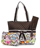 Quilted Owl Chevron Diaper Bag Brn by ngill [並行輸入品]