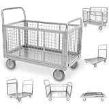 EIING カゴ台車 大型 メッシュ (5.5インチ,TPRゴムキャスター) 1-5