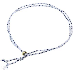 SHUMAIL(シュメール) カラー ストライプ コード アンクレット(メンズサイズ/ホワイト×ブルー) ペアアクセサリー