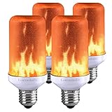 キャンドルライト 4個セット Lumiereholic 揺らぐ炎 LED電球 E26 蝋燭 ロウソク 安全 装飾 点滅灯 フレームランプ 炎ライト デート レストラン クリスマス 結婚式 ハロウィーン