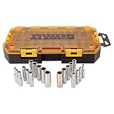 DEWALT DWMT73811 Tough Box Tool Kit 1/4'' Drive Deep Socket Set, 20 Piece [並行輸入品]