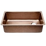 Sinkology sk203 – 31 ac-rd 31 – 1 / 4 " Davidシェフシリーズアンダーマウント銅シンク、アンティーク銅、アンティーク銅