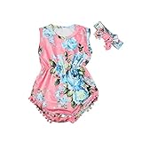 杜屋トヤ　　新生児服　女の子　男の子　赤ちゃん　花柄ロンパース　かわいいプリント洋式夏服　コスチューム衣装セット　遊び・記念・撮影・誕生日・バースデー・セレモニー
