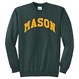 NCAA George Mason Patriotsアーチクラシッククルーネックスウェットシャツ、ダークグリーン、大