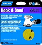 Norton 49155 8-Hole 220 Grit Hook and Loop Sanding Disc 5-Inch 4-Pack [並行輸入品]