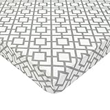 American Baby Company 100% Cotton Percale Fitted Portable/Mini Crib Sheet, Gray Lattice by American 