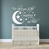 Ditooms Love Quotes Wall Decals Stars We Love You To the Moon and Back Quote Nursery Vinyl Wall Deca