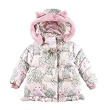 (チェリーレッド)CherryRed ベビー服 女の子 中綿ジャケット フード付き 猫耳 プリント ポシェット付 110