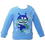 アンパンマン 裏毛 6キャラ さがら刺繍 長袖トレーナー ea3879-9230 110cm ばいきんまん