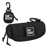 OneTigris サングラスケース＆眼鏡拭きセット　メガネ用など　小物入れ　フック･ベルト付き　MOLLE (黒--セット)