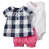 カーターズ Carter's ボディスーツ + チュニック + パンツ 豪華3点セット 3-Piece Bodysuit & Diaper Cover Set NB (50-55cm)
