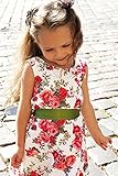 エレガントなレッドフラワーノースリーブワンピース６months-６才★可愛いくて品がある！欧州ラトビアのデザイナーがオーダーを受けてから生地の裁断にはいり、ひとつひとつ丁寧につくりあげるセミオーダー。