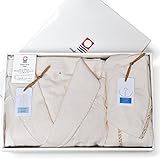 ブルーム 今治タオル 認定 【G】 Fit-Use ベビーポンチョ (アイボリー) + Fit-Use バスローブ (花柄アイボリー) Mサイズ 箱入り 出産祝い ギフトセット