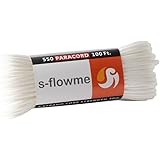 スフローム(s-flowme) パラコード 7芯 4mm x 30m 全60色 耐荷重 250kg クラフト パラコード アクセサリー アウトドア キャンプ テント タープ 用固定用紐 ガイロープ ロープ A11 ホワイト
