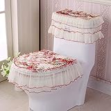 トイレパッドスリーピースセットトイレシートカバーソフトバスルームマットセットU-ジッパーシートリング ( Color : 6 )