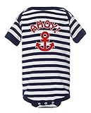 Gina Lou unisex-baby AhoyアンカーOnesie カラー: ブルー