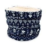 (トライバル)TRIBAL ボリュームたっぷりゆったりサイズ あったかふわふわマイクロボア ふわもこ起毛素材BIGネックウォーマー ネイビーノルディック