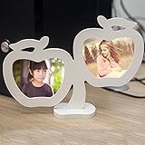 おしゃれ　写真たて　スタンド　フォトフレーム　アップル　ホワイト（写真2枚いり）