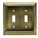 Franklin Brass 171898 Architectural Double Switch Plate/Cover, Antique Brass, 1-Pack [並行輸入品]