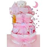 Sleepy Bear 3 Tier Diaper Cake - Girl by Cashmere Bunny [並行輸入品]