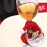 Weryn（TM）の5pcs /セットレッドクリスマスサンタクロースワインカップグラスマットパッドがクリスマステーブルデコレーションIC873676カバー