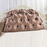 ZEMIN ヘッドボードサポート背もたれポケットソファソフトバッグベッドヘッド付きベッドサイドクッションピローコットンラージダブルウォッシャブル快適なポリエステル、4色、4サイズ利用可能 (色 : Brown, サイズ さいず : 120x