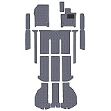 Aviles トヨタ 新型 アルファード ヴェルファイア 40系 フロアマット + ステップマット + ラゲッジマット【3色から選択】(01：7人乗り留具スナップホック, 02：グレー)