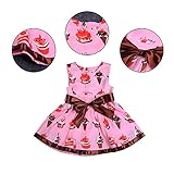 PER　キッズ ワンピース ドレス プリンセスドレス かわいいプリント ベルト付き　ベビー 女の子　ガールズ　夏　ギフト