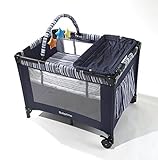 Big Oshi Deluxe Pack 'N Play Playard Nursery Center with Full Size Bassinet, Navy Stripe by Big Oshi