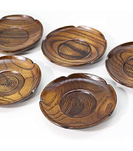 Amazon.co.jp: かのりゅう 4寸茶托 桃樺細工 約φ12cm JA21-21-8s
