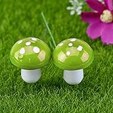Zhaozheかわいい 人工観葉植物 きのこ 2個入り 庭 飾り デコレーション 本物そっくり