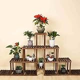 木製フラワーラック室内植物スタンド木製植物フラワーディスプレイスタンド木製ポットシェルフストレージラック屋外
