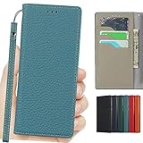 Cavor Xperia 10 IV SO-52C SOG07 A202SO 本革ケースXperia 10 IVケース手帳型Xperia 10 IV ケースカード収納 SO-52C 財布型 カバー SOG07手帳型ケースA202SOカード収納携帯カバーライチ紋真皮付きの専属ストラップ同梱なので 横置 内蔵マグネット【マネーブルー】