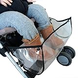 ベビーカー用フットカバー レインカバー 雨よけ泥よけ 靴の落下防止にも (ブラック)