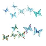 Roser Life Artificial Butterfly Clips Handmade Boho Decorations Blue Green (Pack of 12)【クリスマス】【ツリー】 