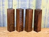 4- Highly FiguredブラックウォールナットTurning木製ペン空白/ LuthierパーツT : 1 13 / 16」、W : 1 13 / 16」、L : 7 7 / 8 " – 9