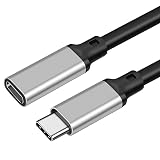 USB Type-C to Type-C 延長ケーブル 1m グレー