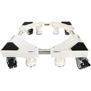 洗濯機 台 冷蔵庫置き台 移動式 フットブレーキ付き 47~67cm 带防震垫 防振パッド付き インストールが簡単 耐荷重300kg