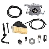 Perfk 高品質　キャブレターキット　エアフィルター　燃料ライン　プライマーバルブ　スパークプラグ　STIHL Ms250用　お買い得