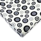 One Grace Place Teyo's Tires Crib Sheet Black White Grey (Discontinued by Manufacturer) [並行輸入品]