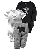 カーターズ carter's 男の子用HUG MEくまさんボディースーツ2枚xコーデパンツ上下3点セット (12months(72-78cm)) [並行輸入品]