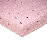 Sadie & Scout - Pink Anchor Crib Sheet by Crown Crafts [並行輸入品]