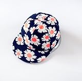 LeafIn ベビー 帽子 キッズ ハット キャップ 野球帽 ボールキャップ 日よけ 紫外線対策 UVcut帽子 親子おそろい (頭囲：54-56cm, 花柄)